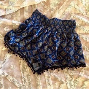 Boho Blue Flowy Shorts